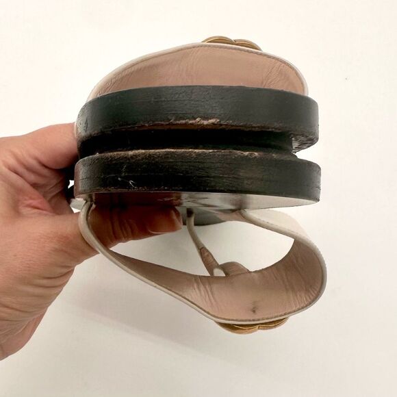 Gucci Marmont GG Thong Flat Sandals Flip Flops Mystic White Leather EU 39 US 9 - Picture 10 of 12